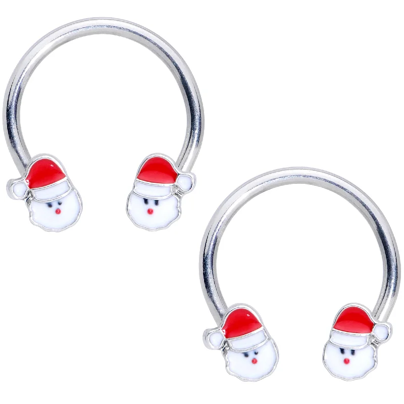Classic Silver Lip Rings with Sleek Design14 Gauge 9/16 Santa Christmas Horseshoe Nipple Ring Set Classic Silver Lip Rings with Sleek Design14 Gauge 9/16 Santa Christmas Horseshoe Nipple Ring Set