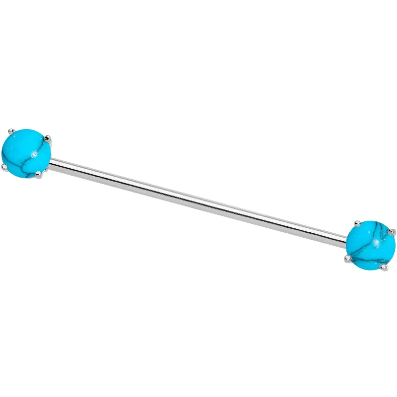 Women's Earrings – Elegant Designs for Every Personality--Faux Turquoise End to End Industrial Barbell 38mm Women's Earrings – Elegant Designs for Every Personality--Faux Turquoise End to End Industrial Barbell 38mm