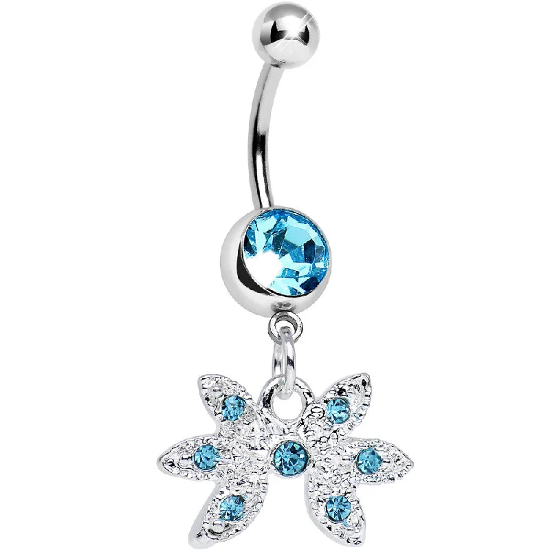 Comfortable Belly Rings with Unique Finish -Aqua Gem New Orleans Mardi Gras Mask Dangle Belly Ring Comfortable Belly Rings with Unique Finish -Aqua Gem New Orleans Mardi Gras Mask Dangle Belly Ring