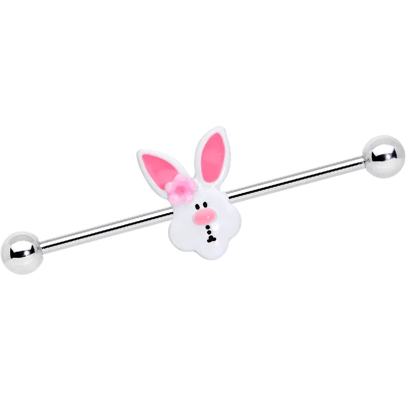 Women's Earrings – Elegant Designs for Every Personality--14 Gauge Easter Bunny Flower Industrial Barbell 38mm Women's Earrings – Elegant Designs for Every Personality--14 Gauge Easter Bunny Flower Industrial Barbell 38mm