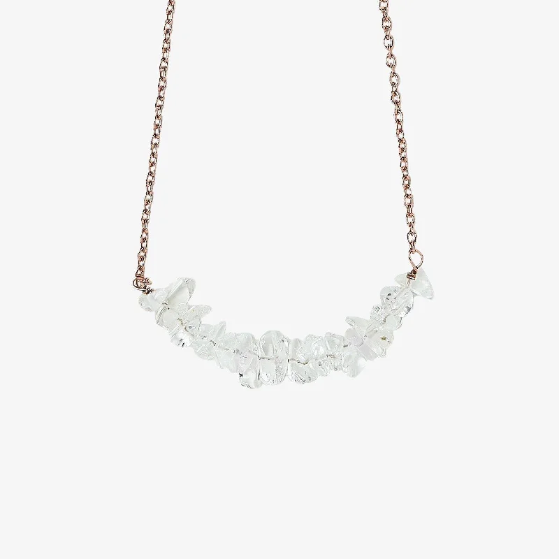 Shop Classic Women's Necklaces & Pendants with a Modern Twist-Clear Quartz Chip Choker Shop Classic Women's Necklaces & Pendants with a Modern Twist-Clear Quartz Chip Choker