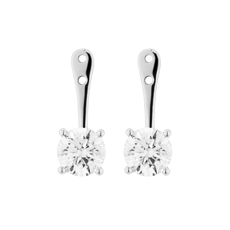 Women's Earrings – Elegant Designs for Every Personality--The Round Brilliant Solitaire Ear Jackets