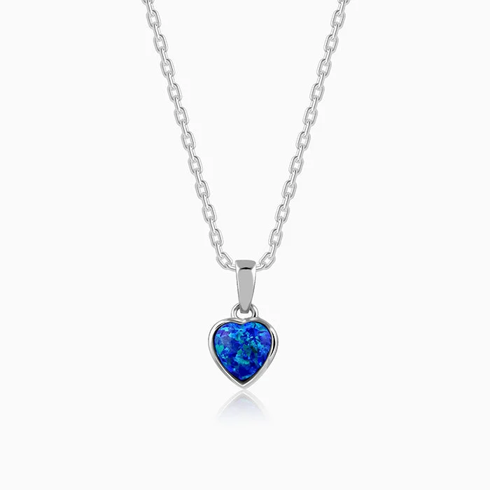 Shop Classic Women's Necklaces & Pendants with a Modern Twist-Silver Dreamy in Blue Pendant with Link Chain Shop Classic Women's Necklaces & Pendants with a Modern Twist-Silver Dreamy in Blue Pendant with Link Chain