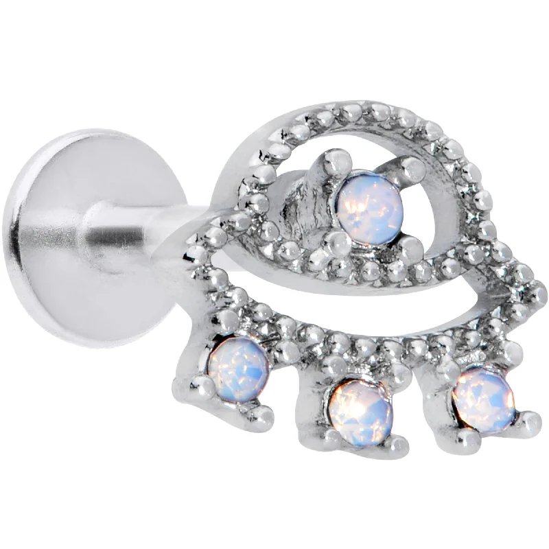 Lip Rings with Dazzling Designs16 Gauge 5/16 White Faux Opal UFO Labret Monroe Tragus