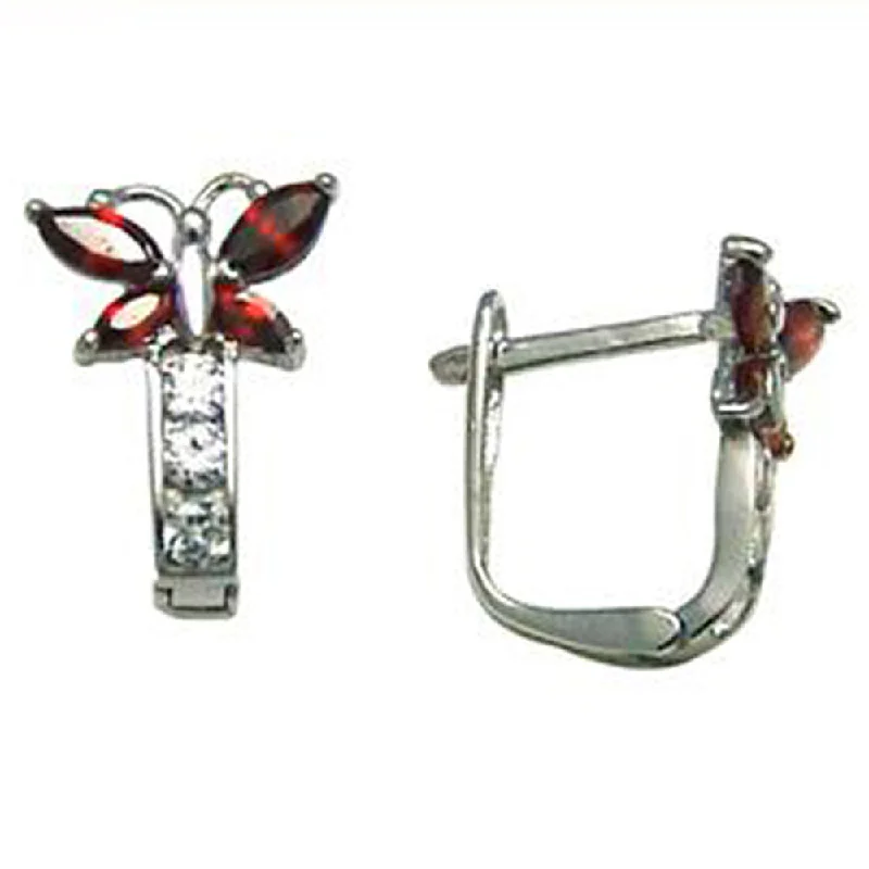 Women's Earrings – Elegant Designs for Every Personality--14kt White Gold Butterfly January Birthstone Leverback Earrings Women's Earrings – Elegant Designs for Every Personality--14kt White Gold Butterfly January Birthstone Leverback Earrings