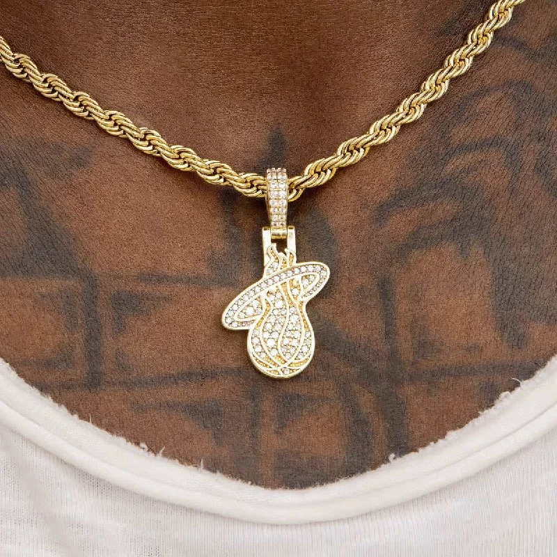Exclusive Men's Necklaces & Pendants for the Modern Gentleman-Miami Heat Official NBA Micro Logo Pendant Exclusive Men's Necklaces & Pendants for the Modern Gentleman-Miami Heat Official NBA Micro Logo Pendant