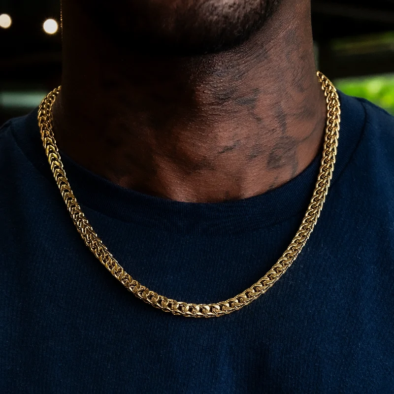 Exclusive Men's Necklaces & Pendants for the Modern Gentleman-Franco Chain in Yellow Gold- 6mm Exclusive Men's Necklaces & Pendants for the Modern Gentleman-Franco Chain in Yellow Gold- 6mm