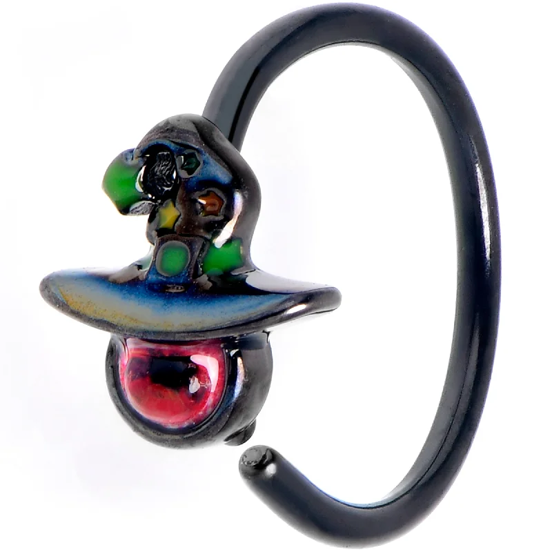 Stylish Nose Rings for Trendy Look -20 Gauge 5/16  Black Red Eye Witch Hat Nose Hoop