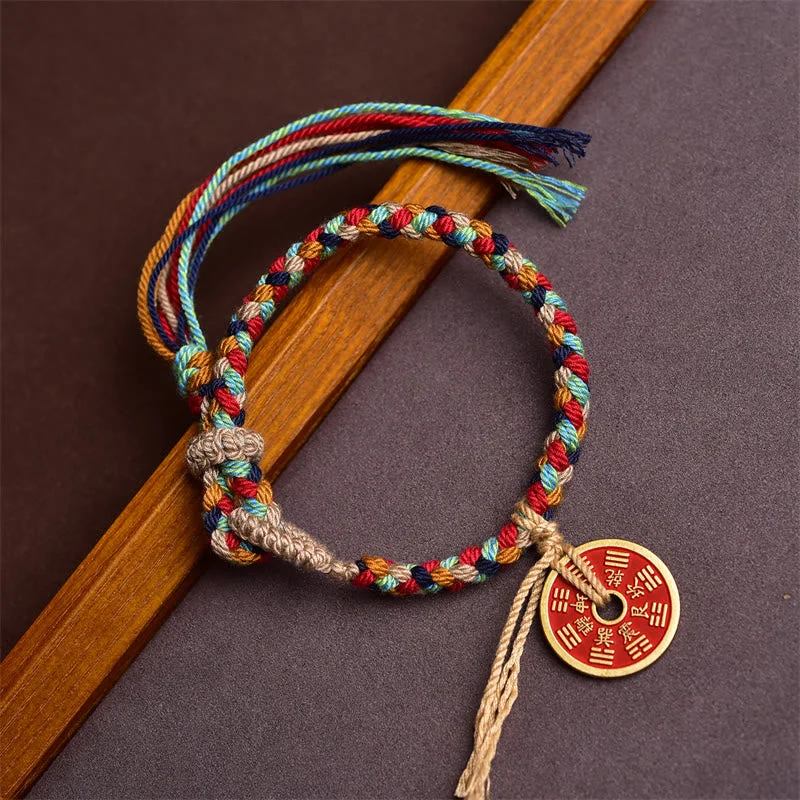 Durable Leather Cuff Bracelets for Men-Buddha Stones Handmade Bagua Harmony Multicolored Rope Bracelet Durable Leather Cuff Bracelets for Men-Buddha Stones Handmade Bagua Harmony Multicolored Rope Bracelet