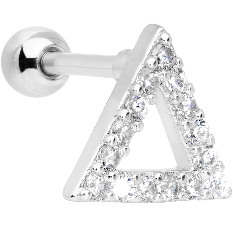 Women's Earrings – Elegant Designs for Every Personality--16 Gauge 1/4 Clear Gem Triangle Cartilage Tragus