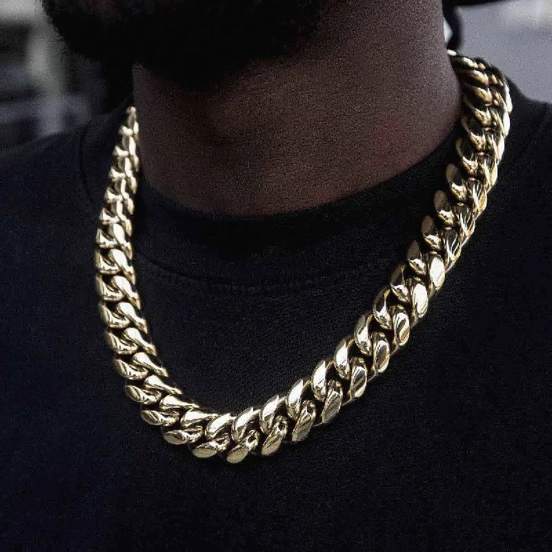 Exclusive Men's Necklaces & Pendants for the Modern Gentleman-GLD Signature Cuban in Yellow Gold- 19mm Exclusive Men's Necklaces & Pendants for the Modern Gentleman-GLD Signature Cuban in Yellow Gold- 19mm