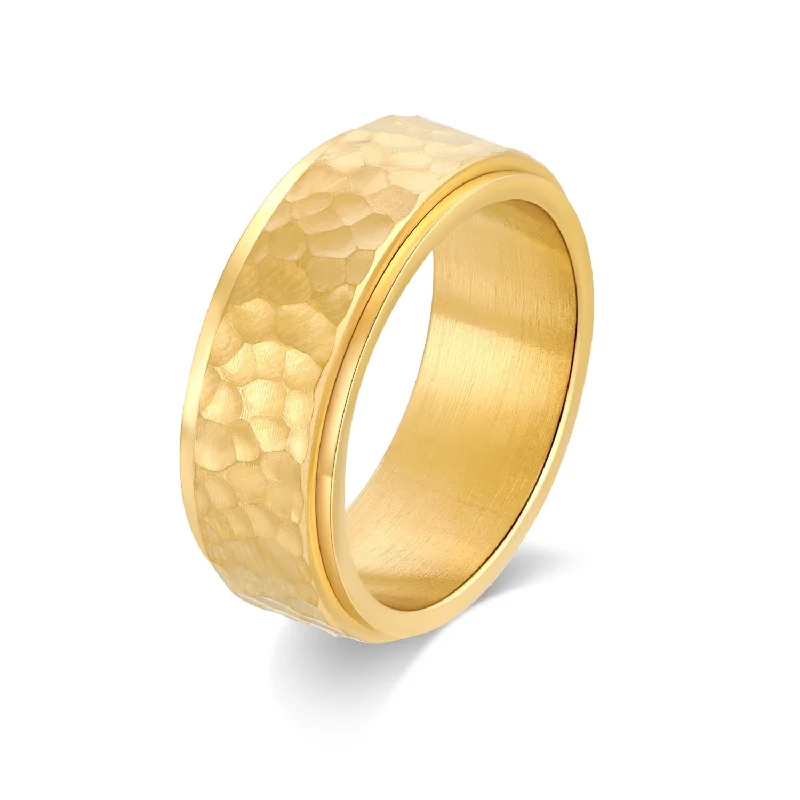Chic Women's Rings for Fashion-Forward Looks-Honeycomb Fidget Ring