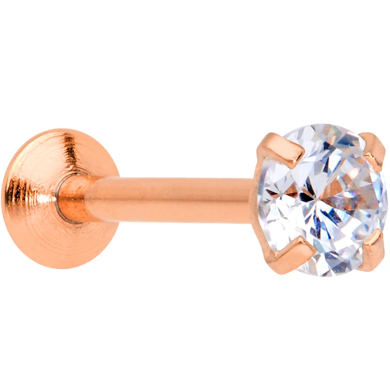 Beautiful Nose Rings for Every Occasion -18 Gauge 5/16 CZ Rose Gold PVD 3mm Threadless Push In Labret Tragus Beautiful Nose Rings for Every Occasion -18 Gauge 5/16 CZ Rose Gold PVD 3mm Threadless Push In Labret Tragus