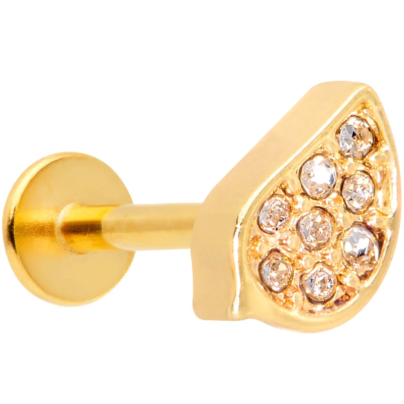 Trendy Lip Rings with Vibrant Touch16 Gauge 5/16 Clear CZ Gem Gold Tone Swirl Labret Monroe Tragus Trendy Lip Rings with Vibrant Touch16 Gauge 5/16 Clear CZ Gem Gold Tone Swirl Labret Monroe Tragus