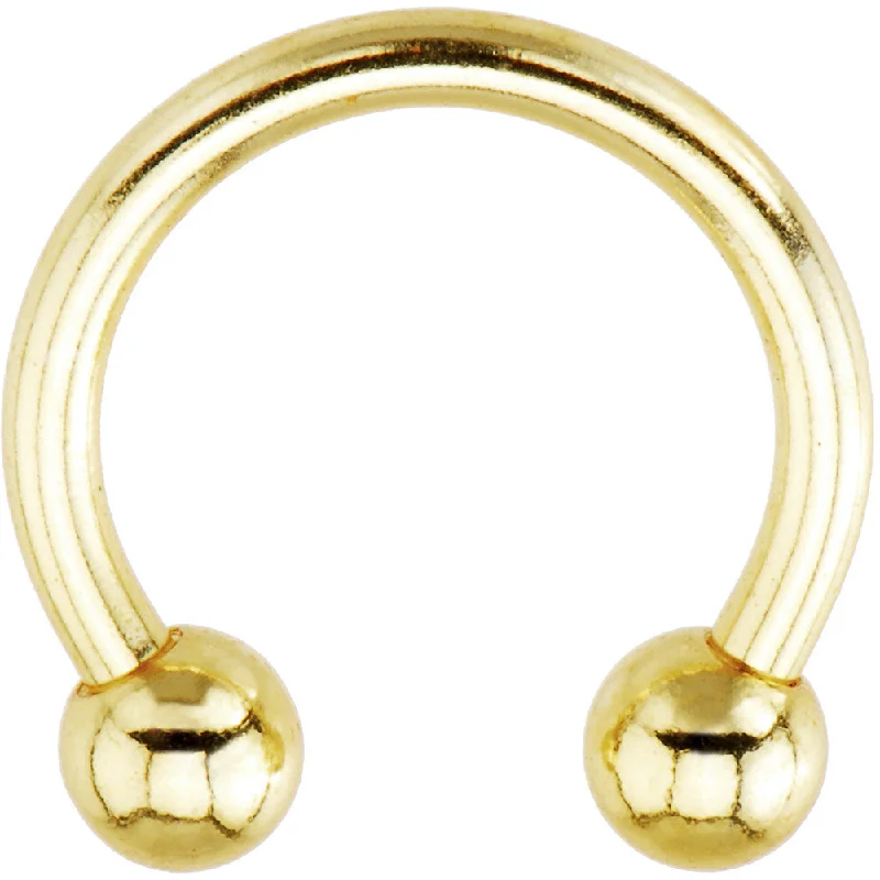 Beautiful Lip Rings for Fashion-Lovers14 Gauge 7/16 Gold Tone Electroplate Horseshoe Circular Barbell