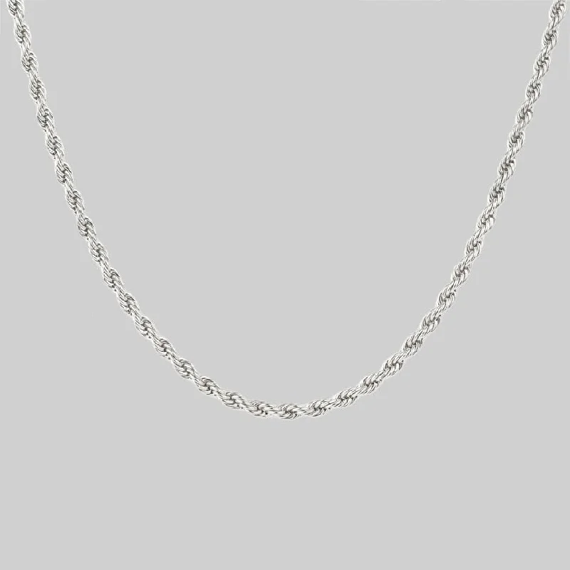 Shop Classic Women's Necklaces & Pendants with a Modern Twist-The Rope Chain - Silver Shop Classic Women's Necklaces & Pendants with a Modern Twist-The Rope Chain - Silver