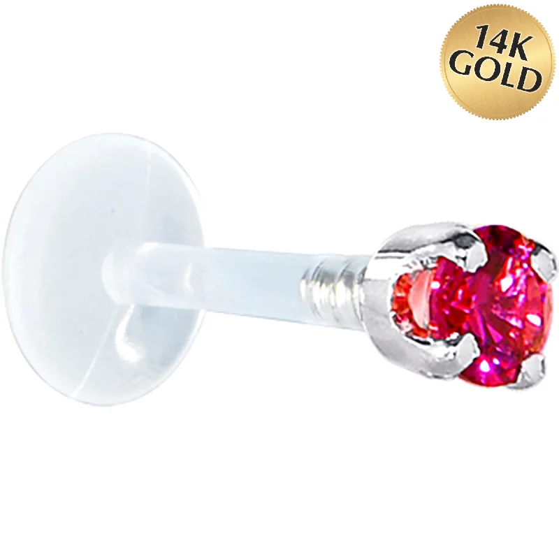 Women's Earrings – Elegant Designs for Every Personality--16 Gauge 1/4 Solid 14KT White Gold 3mm Red Cubic Zirconia Bioplast Tragus Earring Stud Women's Earrings – Elegant Designs for Every Personality--16 Gauge 1/4 Solid 14KT White Gold 3mm Red Cubic Zirconia Bioplast Tragus Earring Stud