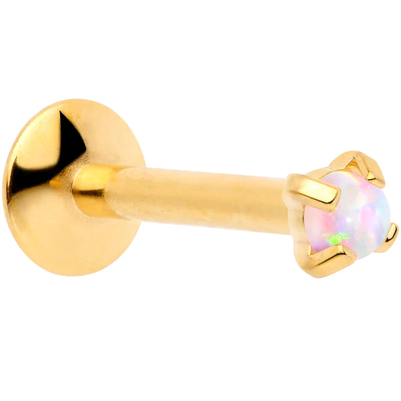 Stylish Lip Rings with Contemporary Finishes16G 5/16 2mm Syn Opal Gold G23 Titanium Internal Thread Labret Stylish Lip Rings with Contemporary Finishes16G 5/16 2mm Syn Opal Gold G23 Titanium Internal Thread Labret