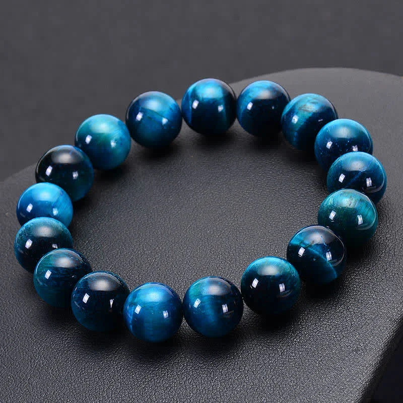 Men's Vintage Inspired Bracelets-Buddha Stones Blue Tiger Eye Protection Bracelet
