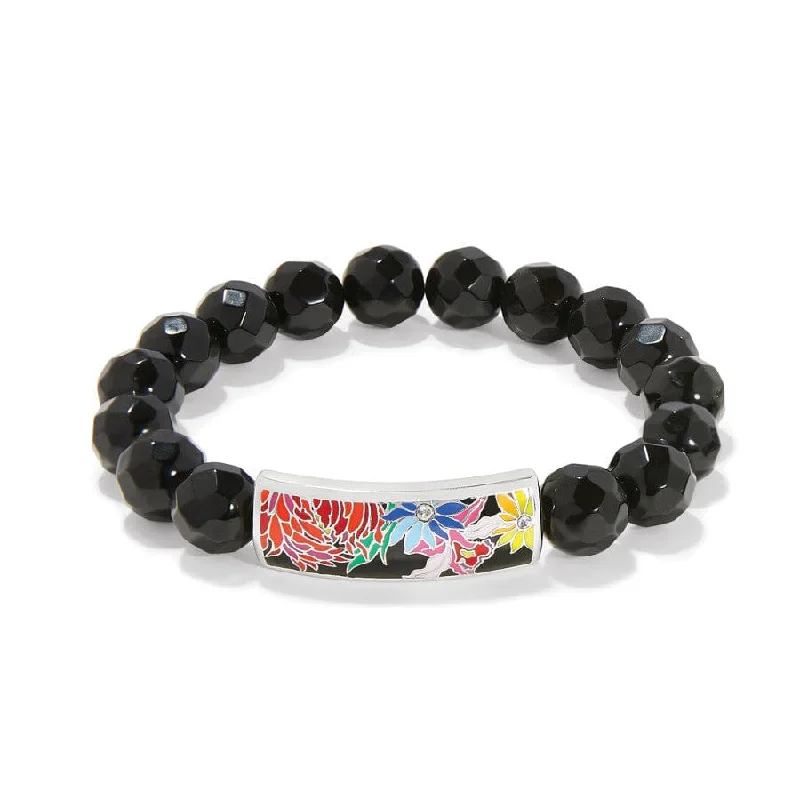 Personalized Bangles with Birthstones for Women-Kyoto In Bloom Stretch Bracelet