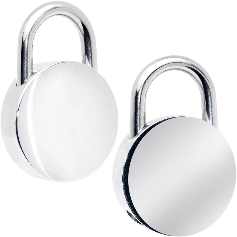 Women's Earrings – Elegant Designs for Every Personality--8 Gauge Round Padlock Ear Weight Set Women's Earrings – Elegant Designs for Every Personality--8 Gauge Round Padlock Ear Weight Set