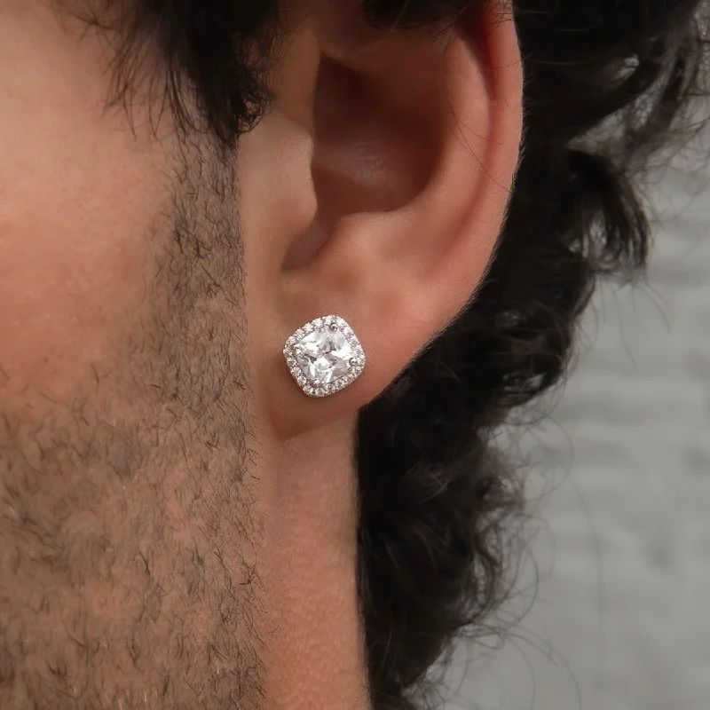 Shop Durable Men's Earrings for Everyday Wear-Cushion Cut Earrings