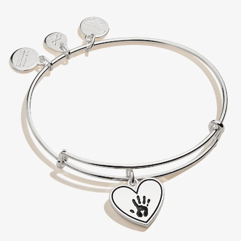 Women's Bangles with Stone Details-Forever Touched My Heart Charm Bangle