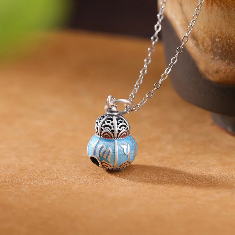 Shop Classic Women's Necklaces & Pendants with a Modern Twist-Buddha Stones 999 Sterling Silver Om Mani Padme Hum Engraved Gourd Design Wisdom Necklace Pendant Shop Classic Women's Necklaces & Pendants with a Modern Twist-Buddha Stones 999 Sterling Silver Om Mani Padme Hum Engraved Gourd Design Wisdom Necklace Pendant