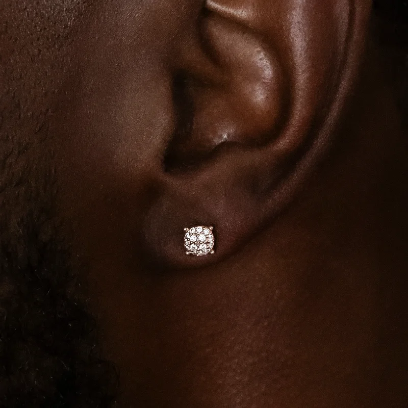 Shop Durable Men's Earrings for Everyday Wear-5mm Pave Round Earrings in Yellow Gold Shop Durable Men's Earrings for Everyday Wear-5mm Pave Round Earrings in Yellow Gold