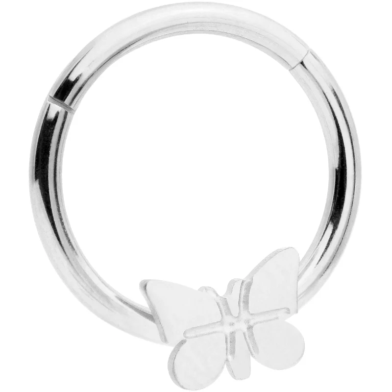 Designer Nose Rings for Every Fashion Lover -16 Gauge 3/8 Spring Butterfly Hinged Segment Ring Designer Nose Rings for Every Fashion Lover -16 Gauge 3/8 Spring Butterfly Hinged Segment Ring