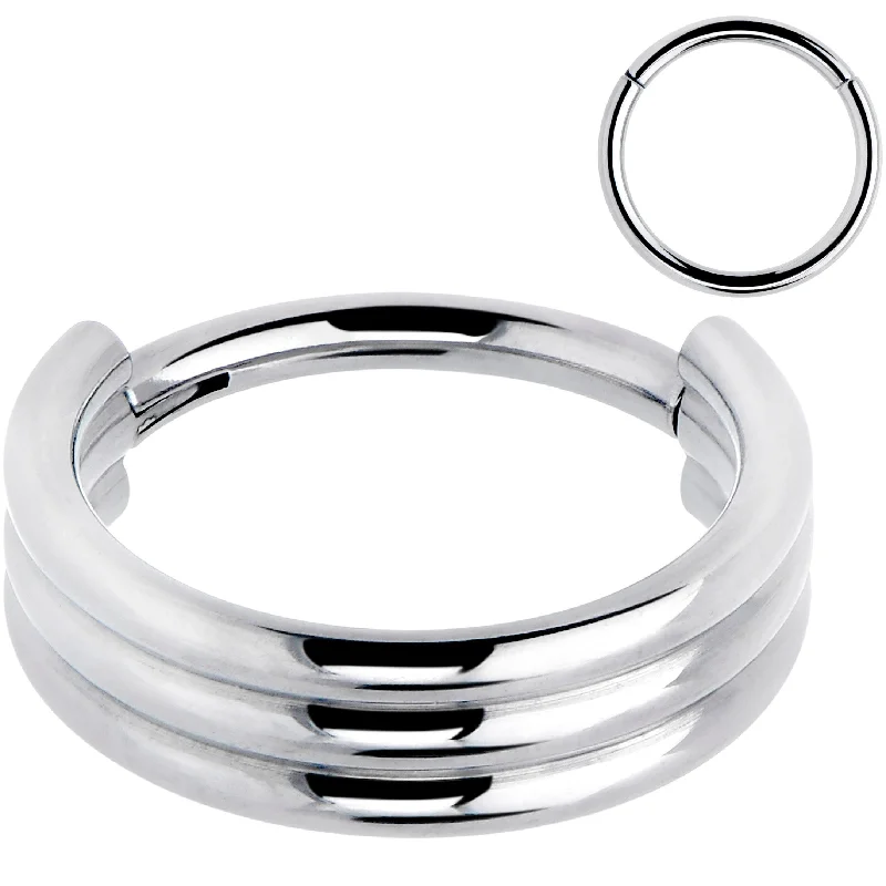 Nose Rings for Concert Look -16 Gauge 3/8 Implant Grade Titanium Triple Stacked Hinged Segment Ring Nose Rings for Concert Look -16 Gauge 3/8 Implant Grade Titanium Triple Stacked Hinged Segment Ring