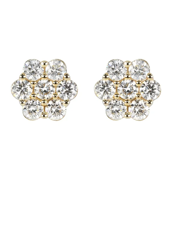 Shop Durable Men's Earrings for Everyday Wear-Mens Stud Diamond Earrings | 2.53 Carats 14K Yellow Gold Shop Durable Men's Earrings for Everyday Wear-Mens Stud Diamond Earrings | 2.53 Carats 14K Yellow Gold