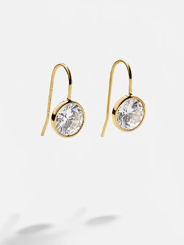 Women's Earrings – Elegant Designs for Every Personality--Fallon 18K Gold Bezel Earrings - Gold/Pavé Women's Earrings – Elegant Designs for Every Personality--Fallon 18K Gold Bezel Earrings - Gold/Pavé