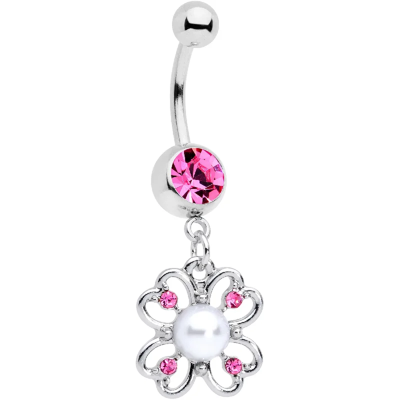 Belly Rings with Heart-Shaped Designs -Pink Gem Sumptuous Shamrock St Patricks Day Dangle Belly Ring Belly Rings with Heart-Shaped Designs -Pink Gem Sumptuous Shamrock St Patricks Day Dangle Belly Ring