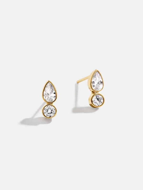 Women's Earrings – Elegant Designs for Every Personality--Livia 18K Gold Earrings - Gold/Pavé