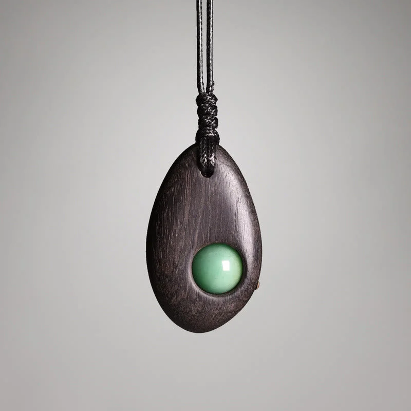 Shop Classic Women's Necklaces & Pendants with a Modern Twist-Buddha Stones Ebony Wood Green Aventurine Peace Calm Necklace Pendant Shop Classic Women's Necklaces & Pendants with a Modern Twist-Buddha Stones Ebony Wood Green Aventurine Peace Calm Necklace Pendant