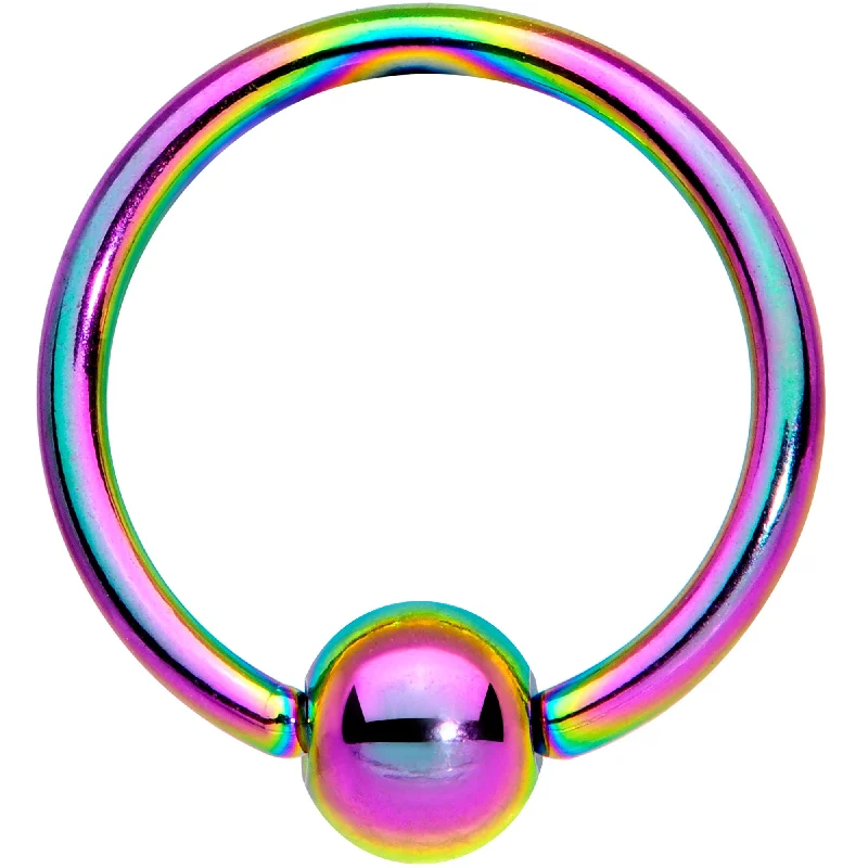 Trendy Lip Rings for Unique Fashion Choices16 Gauge 3/8 Rainbow BCR Captive Bead Ring