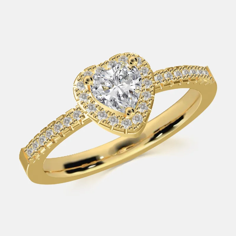 Chic Women's Rings for Fashion-Forward Looks-Glistening Heart Promise Ring