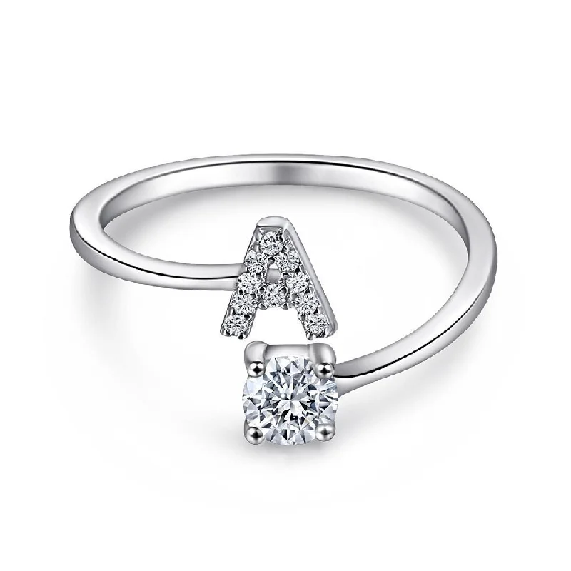 Chic Women's Rings for Fashion-Forward Looks-Initial Sterling Silver Ring