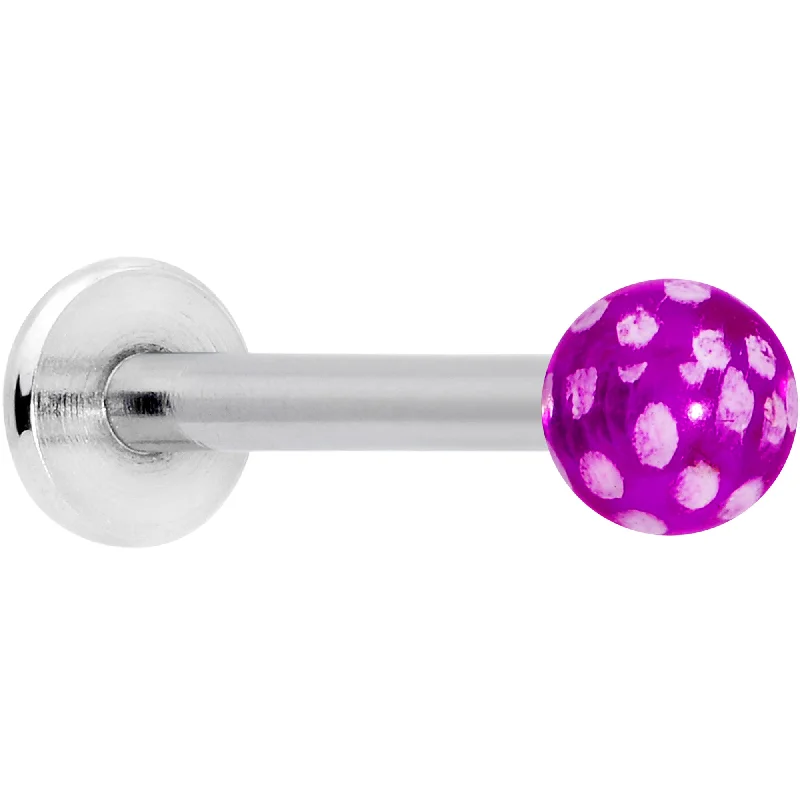 Women's Earrings – Elegant Designs for Every Personality--16 Gauge 1/4 Purple Polka Dot UV Reactive Acrylic Ball Labret Tragus Women's Earrings – Elegant Designs for Every Personality--16 Gauge 1/4 Purple Polka Dot UV Reactive Acrylic Ball Labret Tragus