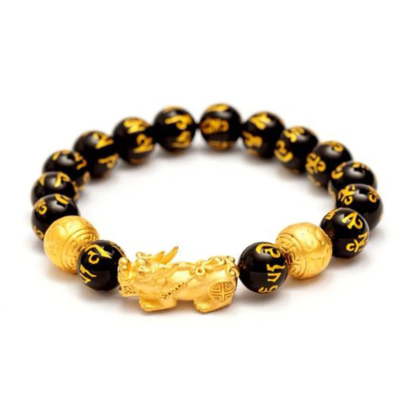 Handcrafted Bracelets for Men with Unique Designs-Buddha Stones FengShui PiXiu Obsidian Wealth Bracelet Handcrafted Bracelets for Men with Unique Designs-Buddha Stones FengShui PiXiu Obsidian Wealth Bracelet