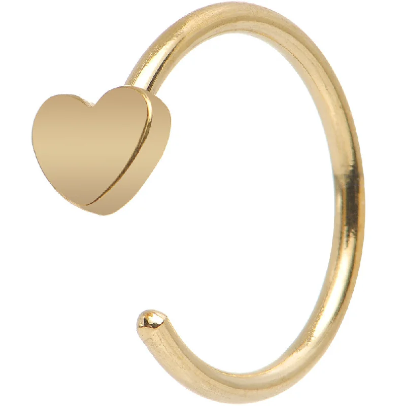 Bold Nose Rings for Confident Fashion -20 Gauge 5/16 Gold IP Stainless Steel Darling Heart Nose Hoop Bold Nose Rings for Confident Fashion -20 Gauge 5/16 Gold IP Stainless Steel Darling Heart Nose Hoop