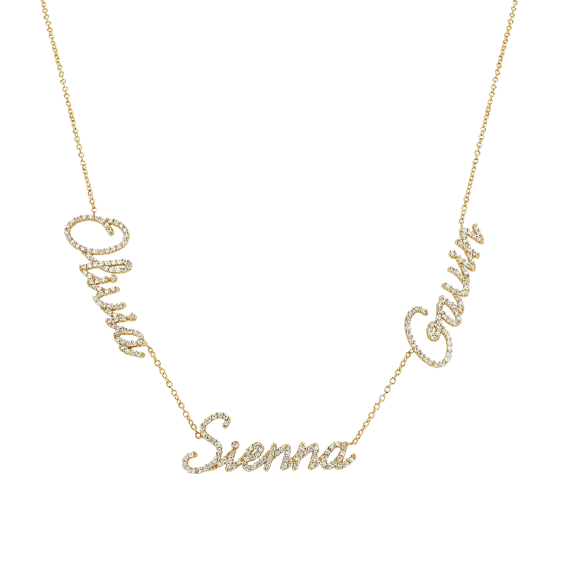 Shop Classic Women's Necklaces & Pendants with a Modern Twist-Multi Diamond Custom Script Name Necklace Shop Classic Women's Necklaces & Pendants with a Modern Twist-Multi Diamond Custom Script Name Necklace