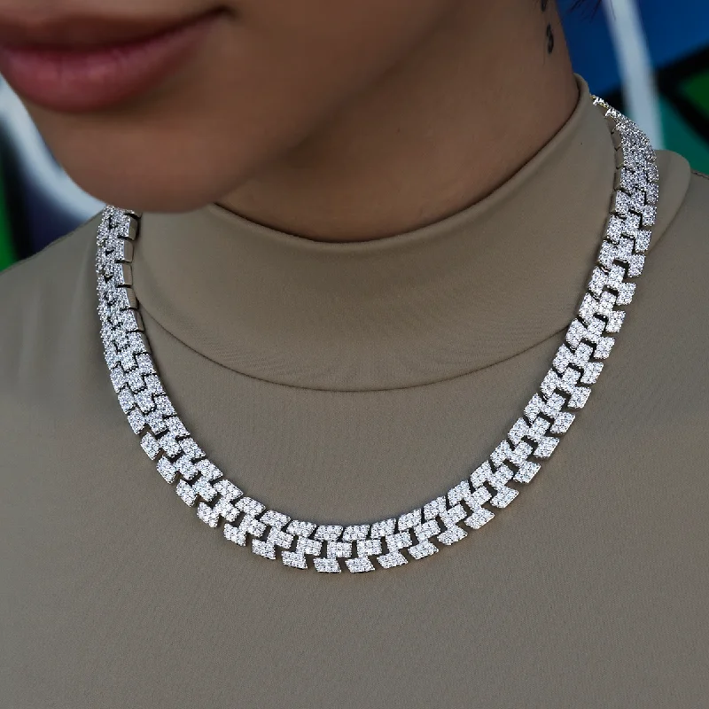 Shop Classic Women's Necklaces & Pendants with a Modern Twist-Diamond Spine Necklace in White Gold Shop Classic Women's Necklaces & Pendants with a Modern Twist-Diamond Spine Necklace in White Gold