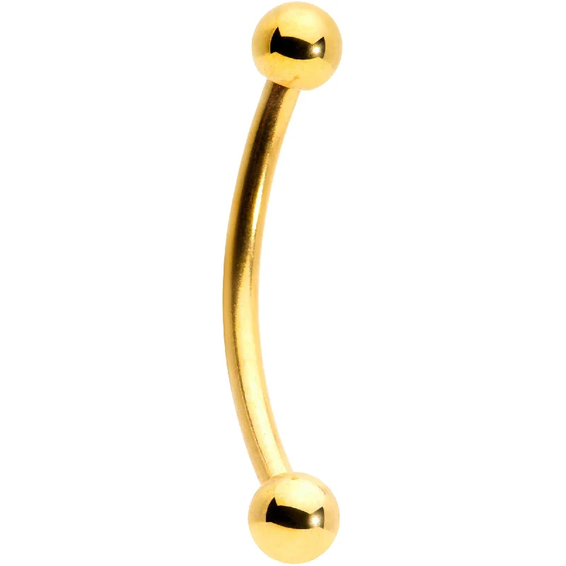 Women's Earrings – Elegant Designs for Every Personality--16 Gauge 1/2 Gold Tone Curved Barbell