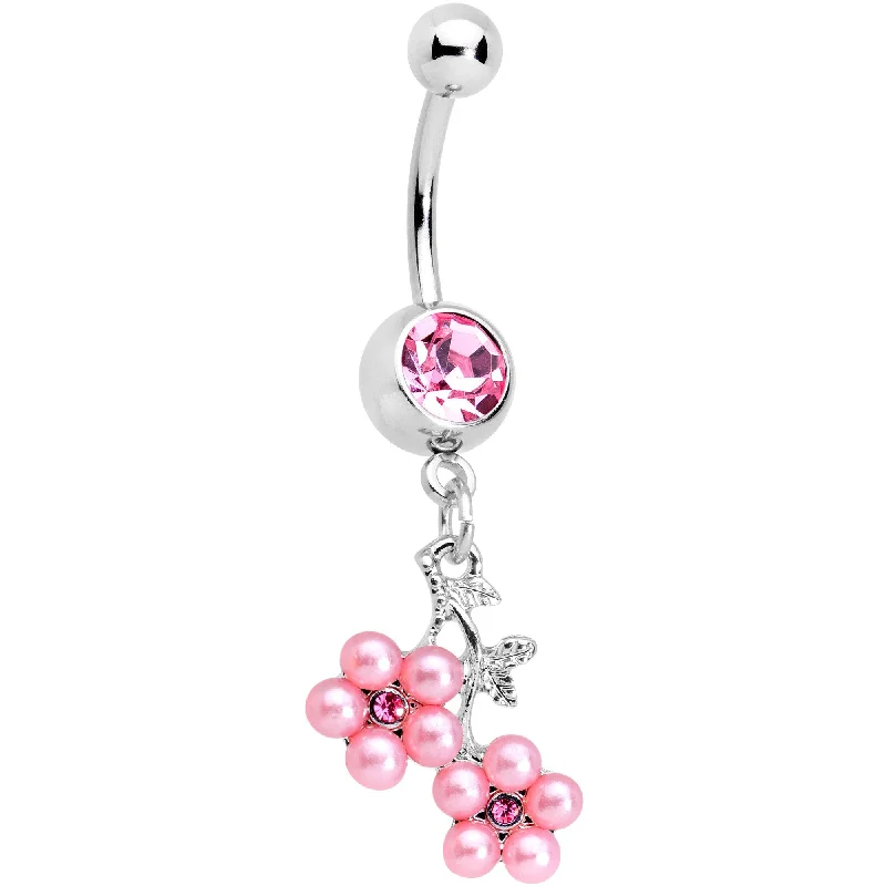 Belly Rings with Shiny Stones for Extra Glam -Pink Gem Pink Bunch of Berries Dangle Belly Ring Belly Rings with Shiny Stones for Extra Glam -Pink Gem Pink Bunch of Berries Dangle Belly Ring
