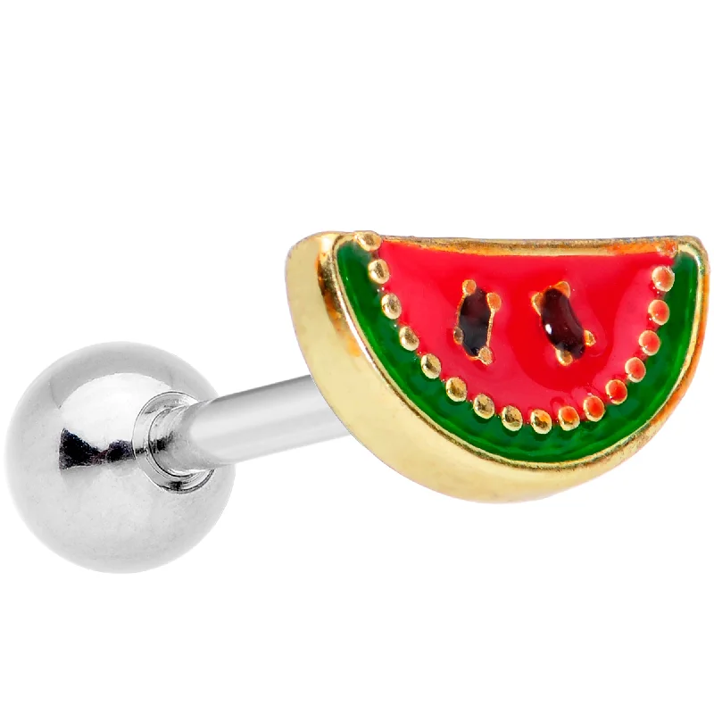 Women's Earrings – Elegant Designs for Every Personality--16 Gauge 1/4 Red Green Tasty Fruit Watermelon Cartilage Tragus