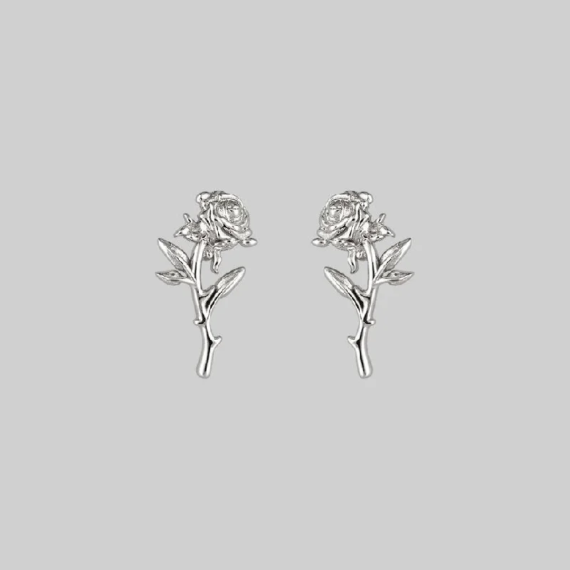 Women's Earrings – Elegant Designs for Every Personality--AMOR. Rose Stem Stud Earrings - Silver Women's Earrings – Elegant Designs for Every Personality--AMOR. Rose Stem Stud Earrings - Silver