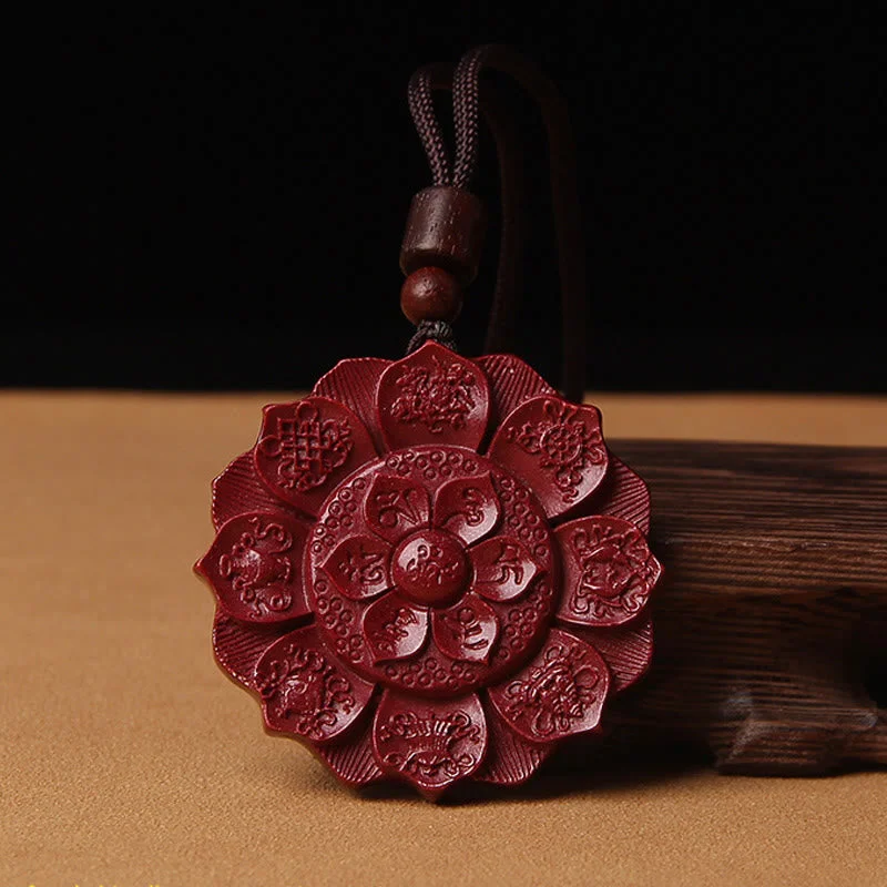 Shop Classic Women's Necklaces & Pendants with a Modern Twist-Buddha Stones Natural Cinnabar Lotus Om Mani Padme Hum Blessing Necklace String Pendant Shop Classic Women's Necklaces & Pendants with a Modern Twist-Buddha Stones Natural Cinnabar Lotus Om Mani Padme Hum Blessing Necklace String Pendant