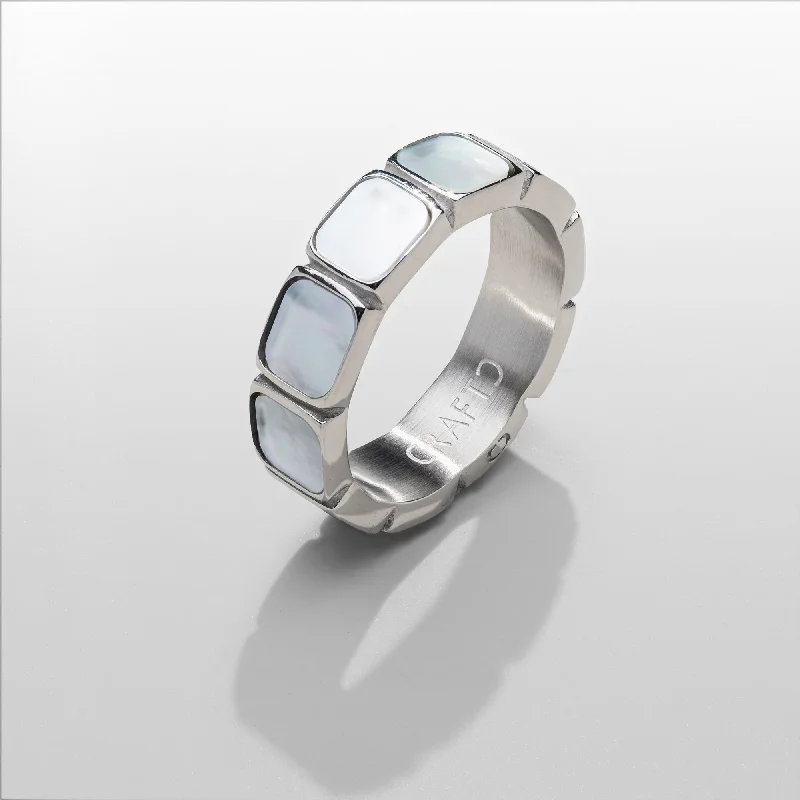 Top Men's Rings – Crafted for Every Style  White Stone Band Ring (Silver)